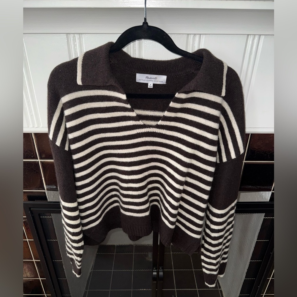 Madewell Wool Blend Cashmere Polo Sweater
